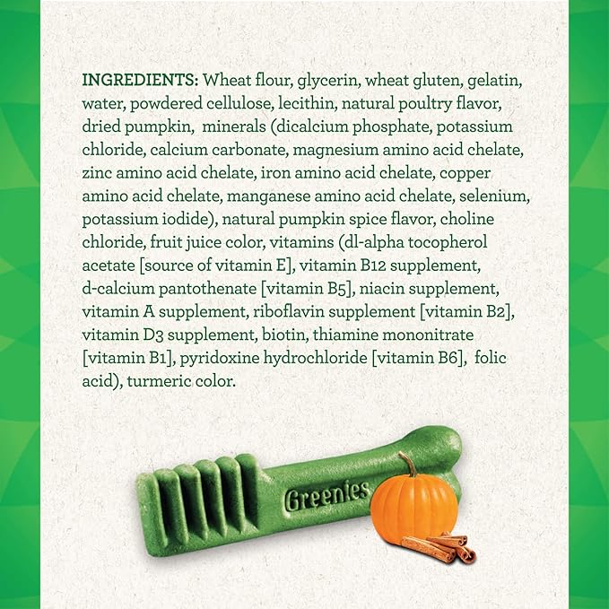 Greenies Pumpkin Spice Flavor Large Size, Veterinarian-Recommended for Dental Care, Dog Treat Chews, Limited Edition, 12 oz., Pack of 8