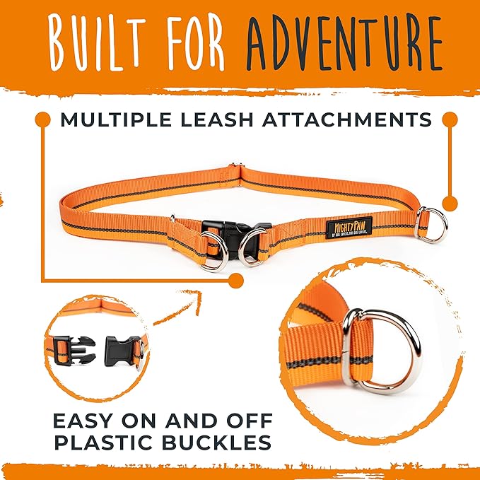 Mighty Paw Hands Free Dog Leash | Bungee Waist Leash for Dog Walking. Dog Running Leash Hands Free. Hands Free Leash for Large Dogs, Medium & Small Dogs. Dog Leash Waist Belt (36" - 48") Up To 150 lbs