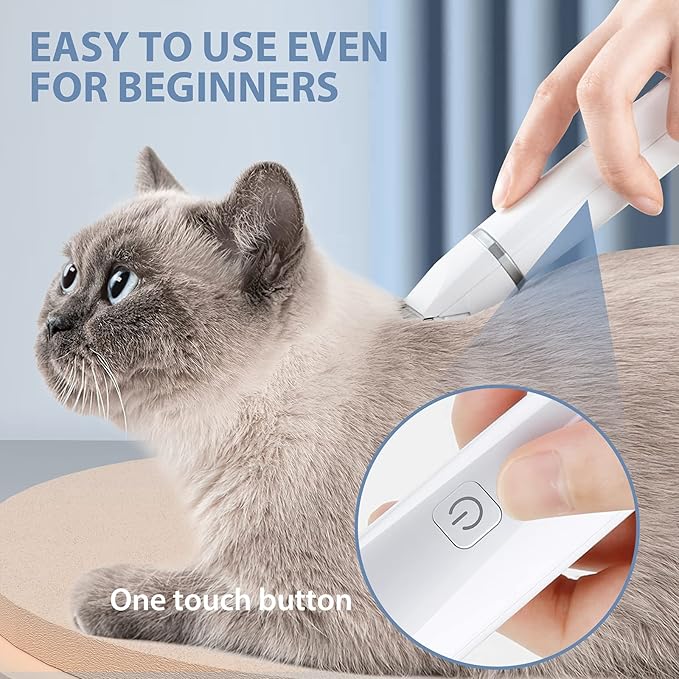 oneisall Dog Clippers for Grooming, Cordless Dog Paw Trimmers with Double Blades, Low Noise Dog Clippers for Trimming Hair Around Paws, Eyes, Ears, Face, Rump