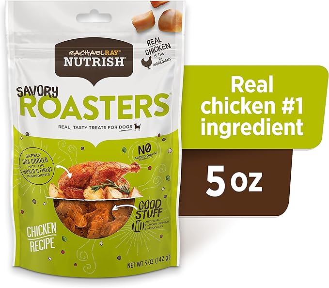 Rachael Ray Nutrish Savory Roasters Real Meat Dog Treats, Roasted Chicken Recipe, 5 Ounces (Pack of 5), Grain Free