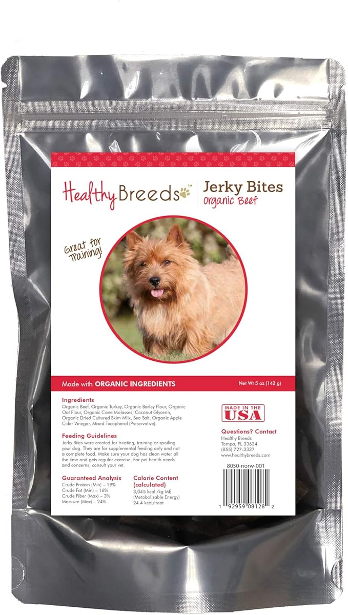 Healthy Breeds Norwich Terrier Jerky Bites Beef Recipe Dog Treats 5 oz