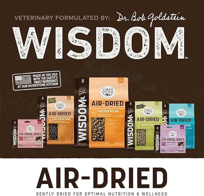 Earth Animal Wisdom Air-Dried from The Seed Recipe Plant-Based Jerky Strips Dog Treats, 4 oz. Bag