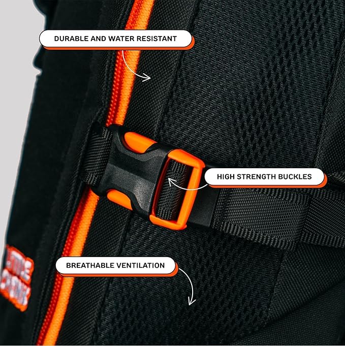 Maxine One Dog Backpack Carrier with Snacc Pacc Hip Belt by LITTLE CHONK | Adjustable Front Facing Bag for Travel or Hiking | Snack Storage | Made for Pets Up to 50 lbs | Medium, Bark After Dark Black