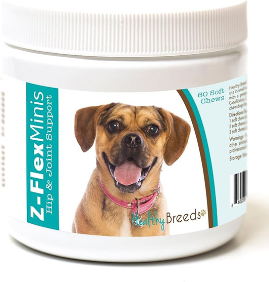 Healthy Breeds Puggle Z-Flex Minis Hip and Joint Support Soft Chews 60 Count