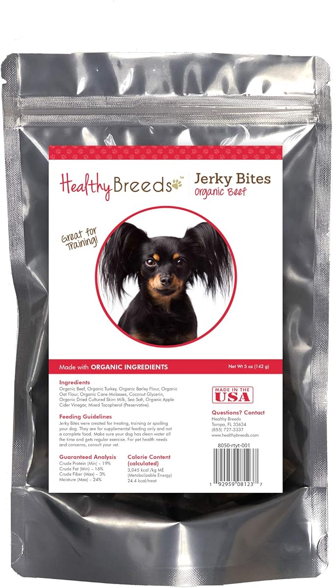 Healthy Breeds Russian Toy Terrier Jerky Bites Beef Recipe Dog Treats 5 oz