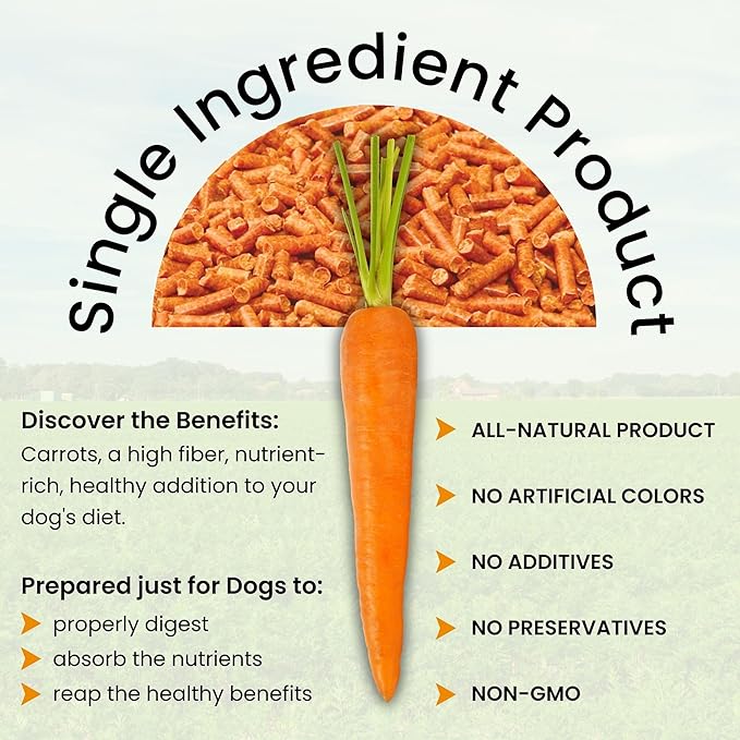 Olewo Original Carrots for Dogs – Fiber for Dog Stool Hardener, Dog Food Toppers for Picky Eaters, Skin & Coat Support, Multivitamin for Dogs, Probiotics for Dogs Digestive and Dog Gut Health, 5.5 lbs