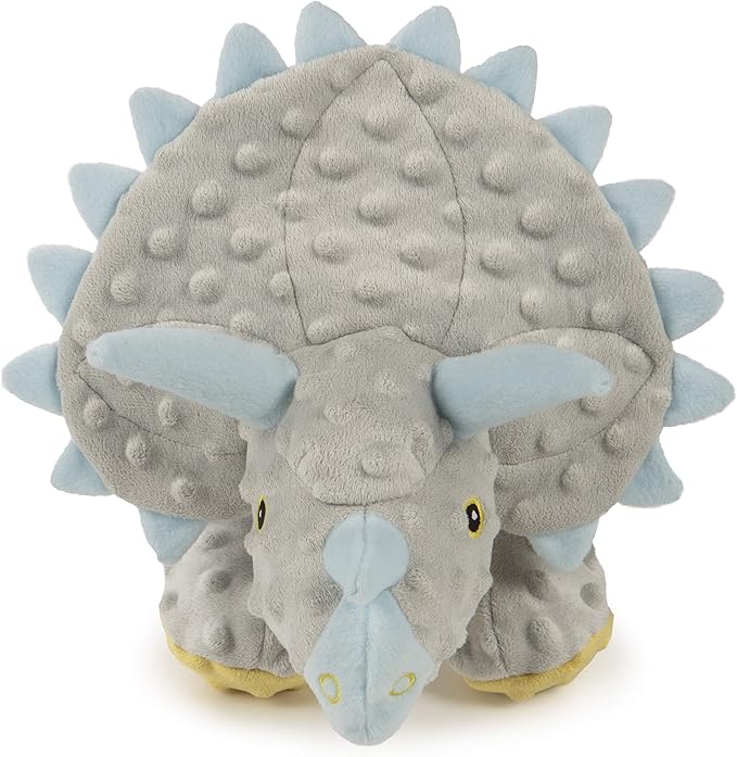 goDog Dinos Frills Squeaky Plush Dog Toy, Chew Guard Technology - Gray, Extra Large