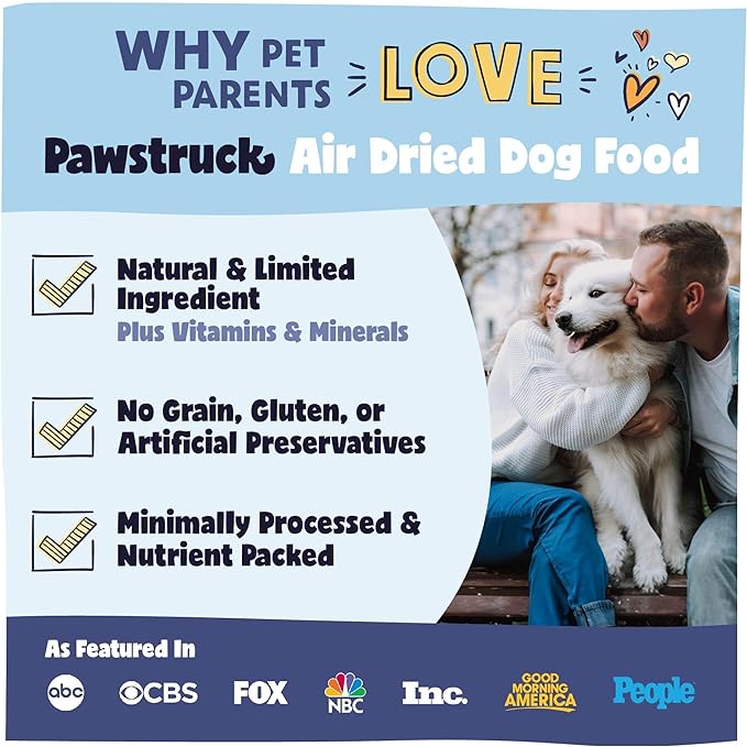 Pawstruck All Natural Air Dried Dog Food w/Real Chicken - Grain Free, Made in USA, Non-GMO & Vet Recommended - High Protein Limited Ingredient Wholesome Full-Feed - for All Breeds & Ages - 2lb Bag