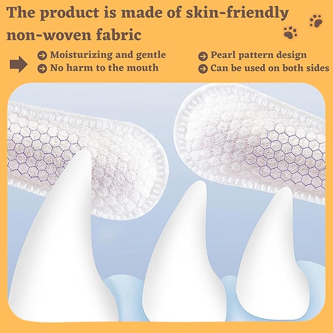 Dog Dental Wipes Dog Teeth Cleaning Wipes Toothbrush Finger Dog Treats Cat Treats Dog Toothpaste Dog Toothbrush Dog Bones Dog Products Dog Tooth Brushing Kit Cat Toothbrush Dog Treats 50 PCS