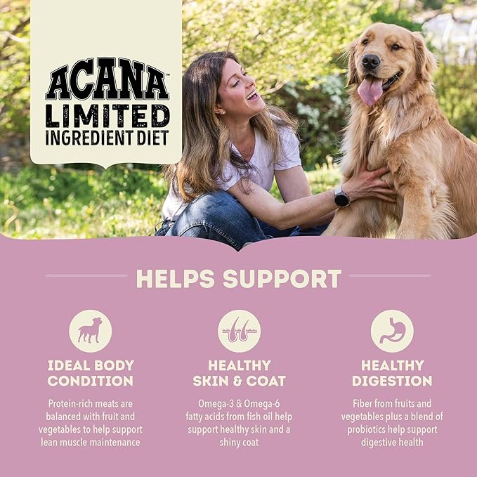 ACANA Singles Limited Ingredient Dry Dog Food, Grain Free Lamb & Apple Dog Food Recipe, 4.5lb