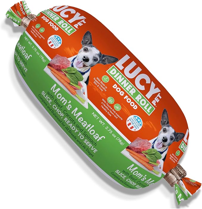 Lucy Pet Dinner Rolls-Mom's Meatloaf Beef with Carrots and Spinach 2.75oz/36 ct. Box