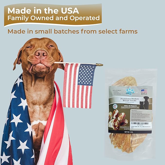 Chicken Jerky Dog Treats Made in USA Only - Natural, Healthy, Premium, Human Grade, 100% Chicken - Grain Free - Training Treats for Small, Medium, and Large Dogs 4oz