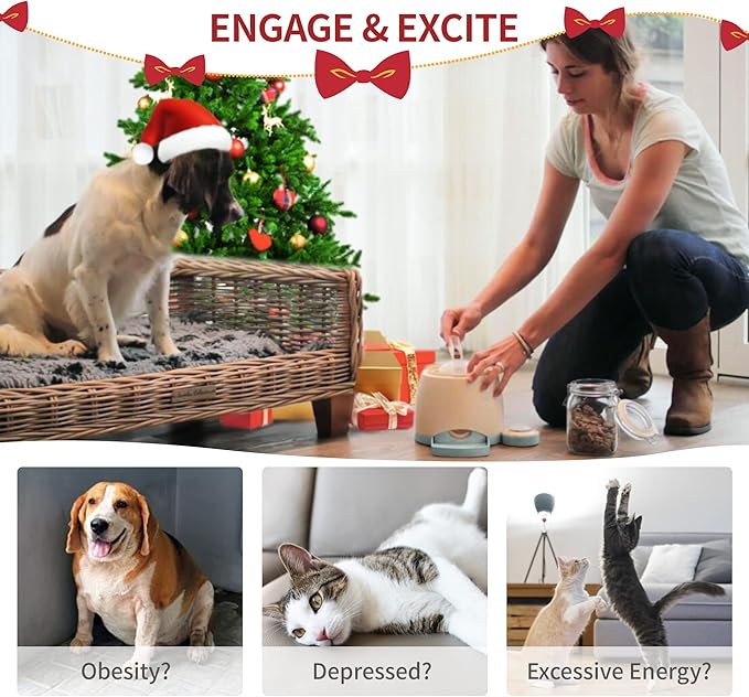 PETGEEK Automatic Treat Dispenser with Remote Button - Puzzle Memory Training Activity Toy- IQ Training Feeder for Dogs & cats (Blue)