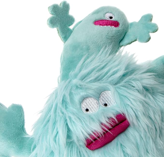 goDog PlayClean Germs Squeaky Plush Dog Toy with Odor-Eliminating Essential Oils, Chew Guard Technology - Seafoam, Large