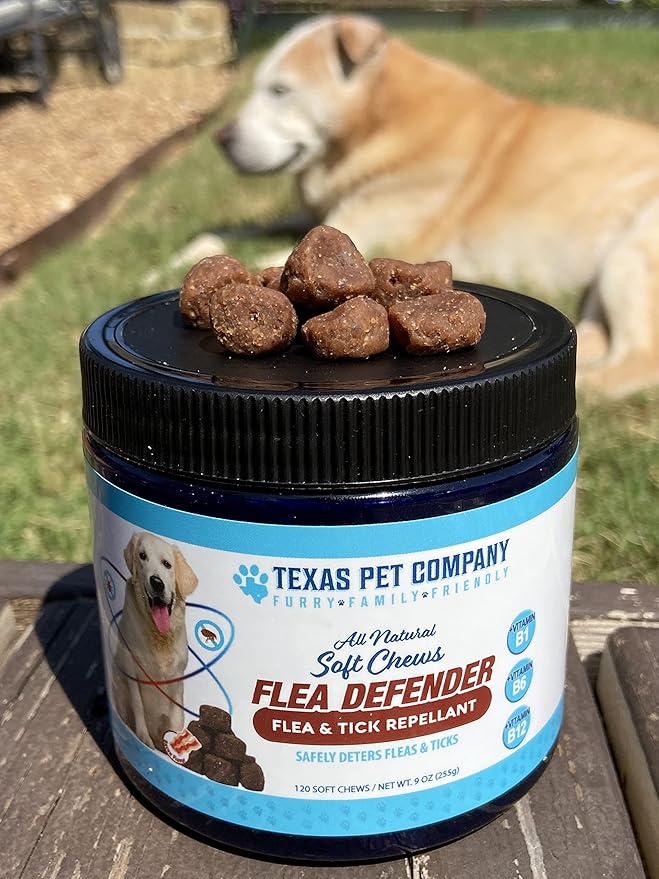 Flea and Tick Prevention for Dogs Chewables Supplement - Made in USA - Natural Flea & Tick Control for Dogs - Oral Flea Pills for Dogs - Flea Defense - All Breeds & Ages