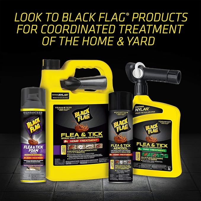 Black Flag Flea & Tick Killer Home Treatment & Growth Regulator,Ready-To-Use Spray, 1-Gallon, 4-Pack