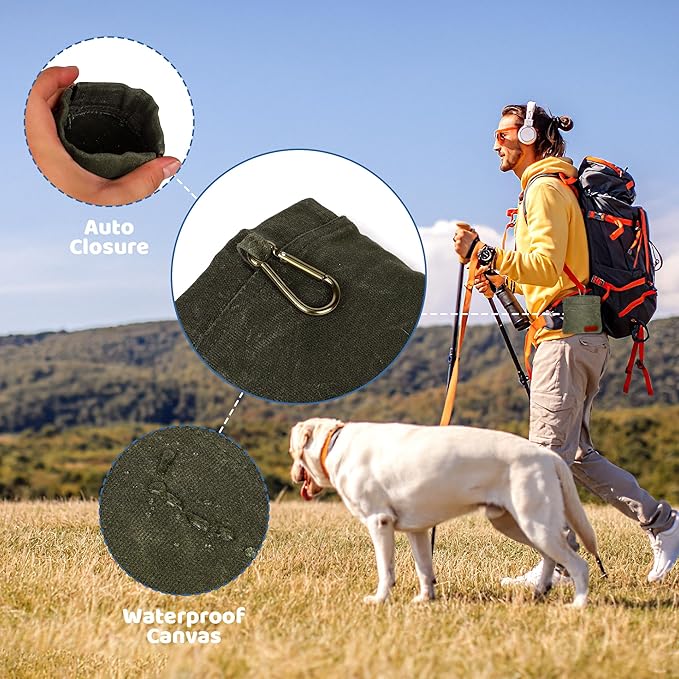 Dog Treat Pouch Training Kit, Small Puppy Treat Bag with Clip, Dog Clicker and Whistle for Pet Training, 5ft Leash with Padded Handle, Dog Poop Bag Dispenser for Leash(Poop Bag Included).