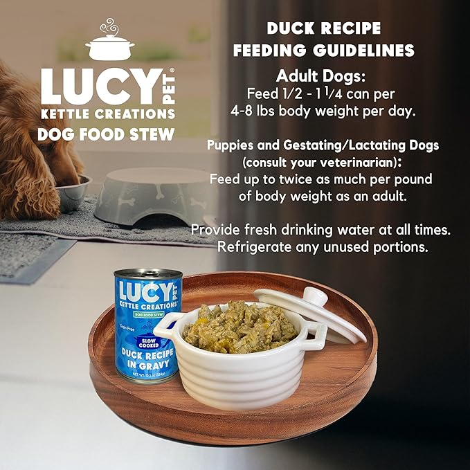 Lucy Pet Products Kettle Creations Duck Dog Stew Recipe in Gravy 12.5oz, 12 Count (Pack of 1)