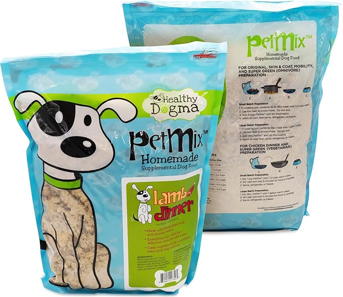 Healthy Dogma - PetMix Dehydrated Dog Food for Allergies - Grain Free, Freeze Dried, Raw, Homemade Dog Food (Lamb Dinner, 10 lbs)