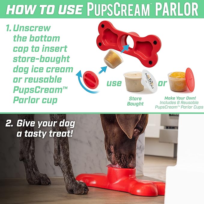 GoSports Pets PupsCream Parlor - Non-Slip Frozen Dog Treat & Ice Cream Holder
