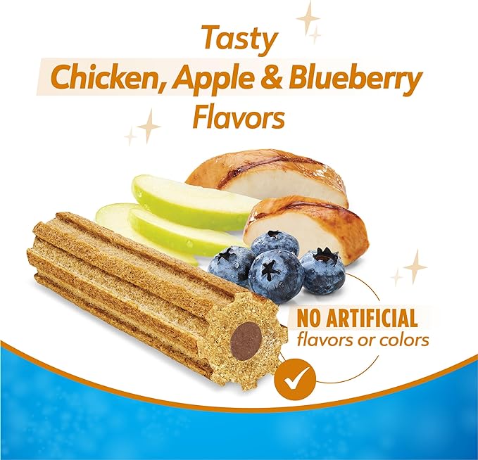 Dentalife Purina Plus Immune Support Chicken, Apple and Blueberry Flavor Small/Medium Dog Dental Chews - (Pack of 3) 19 ct. Pouches