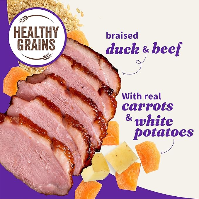 Halo Elevate Wet Dog Food, Healthy Grains, Smoky BBQ Braised Duck & Beef Stew with White Potatoes, Carrots & Brown Rice, 12.7oz (Pack of 6)