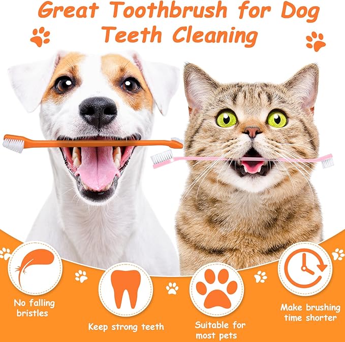 70 Pieces Dog Tooth Brush Pet Toothbrush Soft Grooming Dogs Toothbrush Dog Double Sided Toothbrush Puppy Long Handle Tooth Brush for Large and Small Teeth Cleaning Dental Oral Care (Colorful)