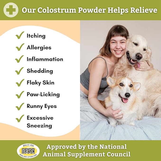 Wholistic Pet Organics Immune Balance: Dog Seasonal Allergy Relief, Colostrum for Dogs, Itching Relief for Dogs, Dog is Human Multivitamin Itch Relief, Dog Allergy Relief, Mother's First Milk Powder