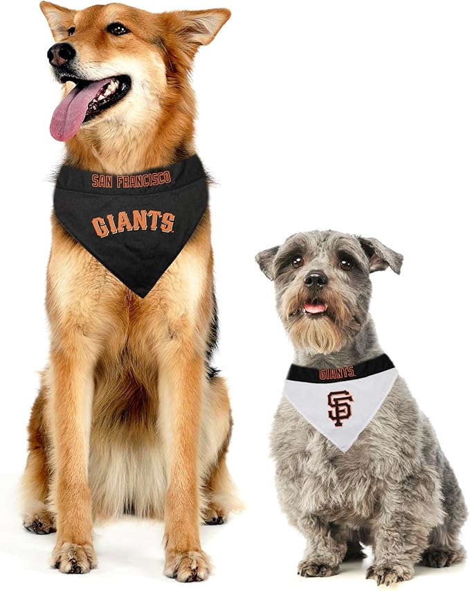 Pets First SFG-3217-S-M MLB San Francisco Giants Reversible Pet Bandana, Small/Medium, MLB Team Color
