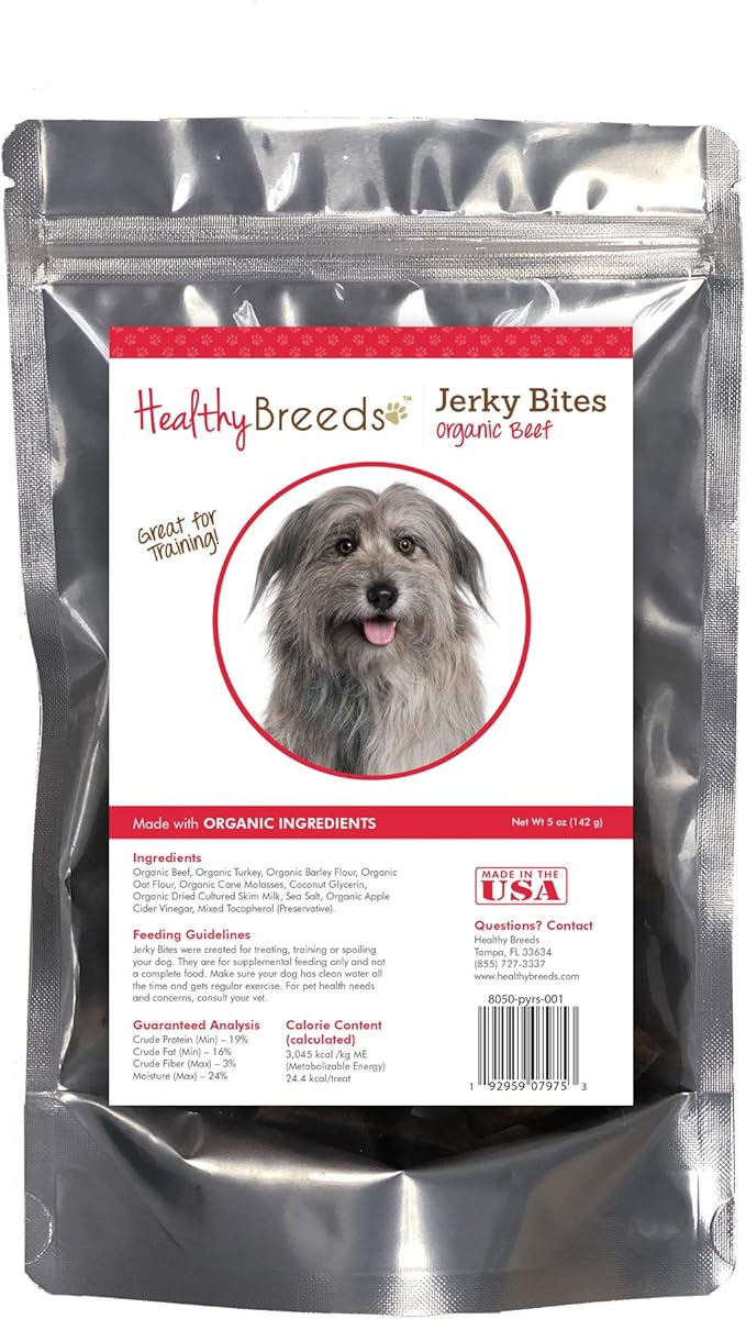 Healthy Breeds Pyrenean Shepherd Jerky Bites Beef Recipe Dog Treats 5 oz