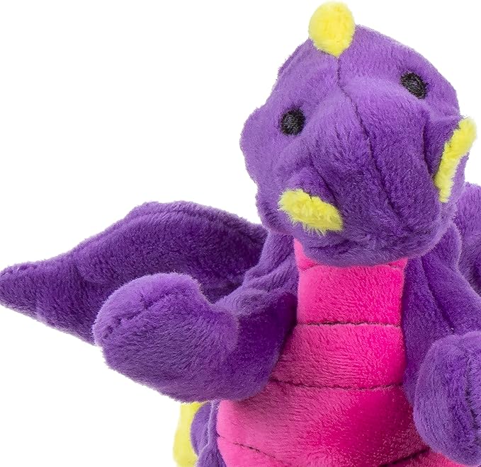 goDog Bubble Plush Dragons Squeaky Dog Toy, Chew Guard Technology - Purple, Small