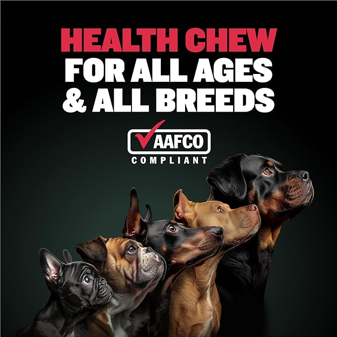 Bully Max 9-in-1 Total Health Dog Chews - Puppy & Adult Dog Multivitamin - Omega 3 Vitamin Supplements for Immunity, Brain, Heart, Joint & Digestive Health for All Breeds - 75 Soft Chews per Bag