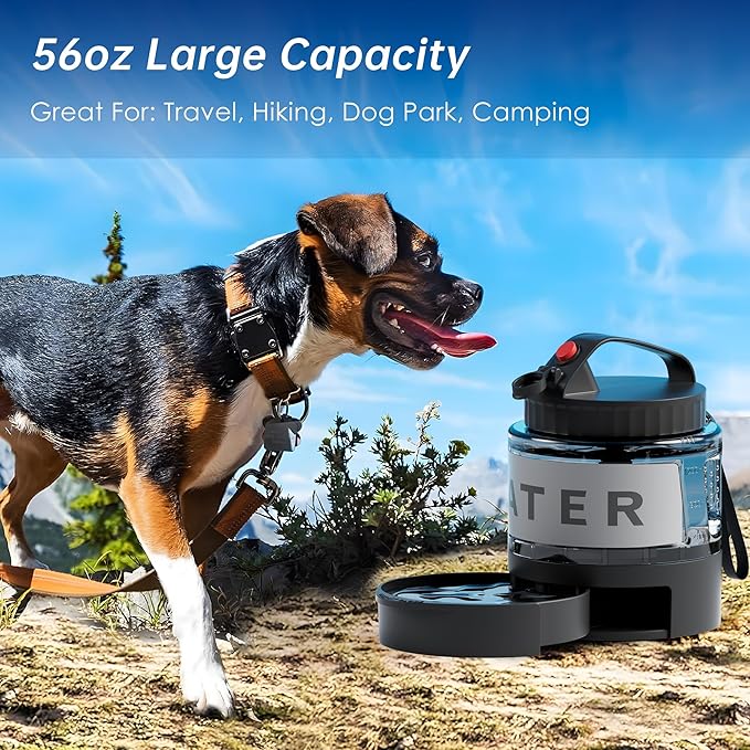 Dog Travel Water Bottle 54OZ, Travel Water Bowl for Dogs Portable Dog Water Dispenser for Outdoor Hiking,Camping, Road Trips, Dog Park Large Capacity Dog Travel Accessories BPA Free