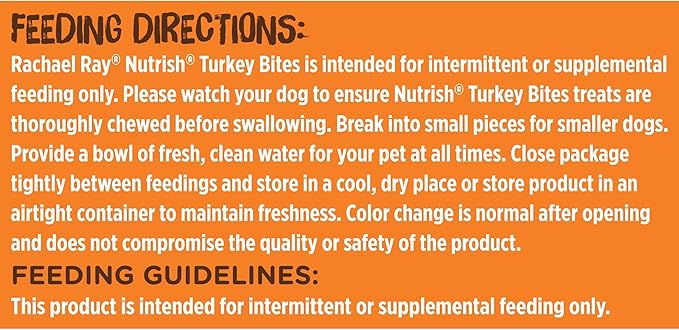 Rachael Ray Nutrish Turkey Bites Real Meat Grain Free Dog Treats, Turkey Recipe with Hickory Smoked Bacon Flavor, 12 Ounces (Packaging May Vary)