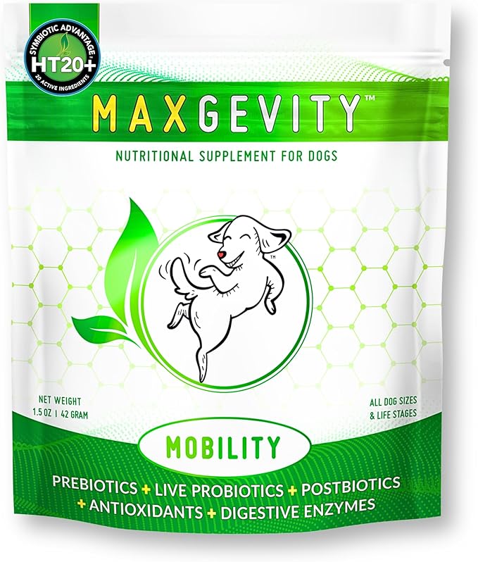 MAXGEVITY Mobility, Hip & Joint Support Meal Topper with Glucosamine & Green Lipped Mussels, Live Probiotics, Pre & Postbiotics, Digestive Enzymes, and Antioxidants | Up to 90-Day Supply