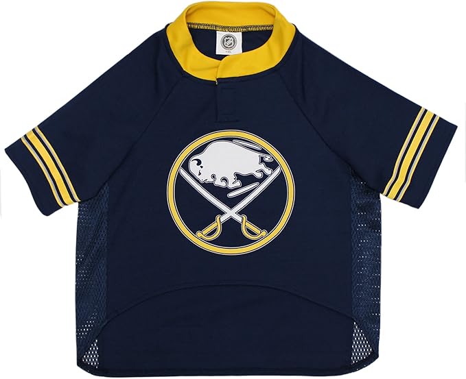 Pets First NHL Buffalo Sabres Jersey for Dogs & Cats, Large. - Let Your Pet Be A Real NHL Fan!