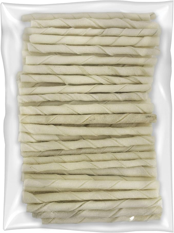 Cadet Premium Grade Beef Hide for Dogs, Long Lasting Rawhide Twist Chew Sticks, Natural Dog Chews, 5 Inch Dog Bones (75 Count)