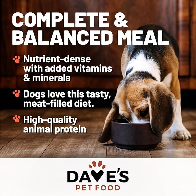 Dave's Pet Food Grain Free Wet Dog Food (95% Chicken & Beef), Made in USA, Limited Ingredients, Wheat & Gluten-Free, Added Vitamins & Minerals, 12.5 oz Cans (Case of 12)