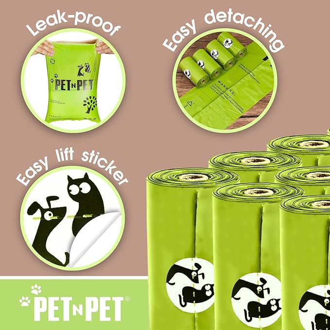 Pet N Pet Poop Bags For Dogs, 120 Counts Plant Based Dog Poop Bags Rolls, Dog Bags For Poop, Thick Dog Poop Bag Rolls, Doggy Poop Bags, 100% Leak-proof Easy to Use Pet Poop Bags