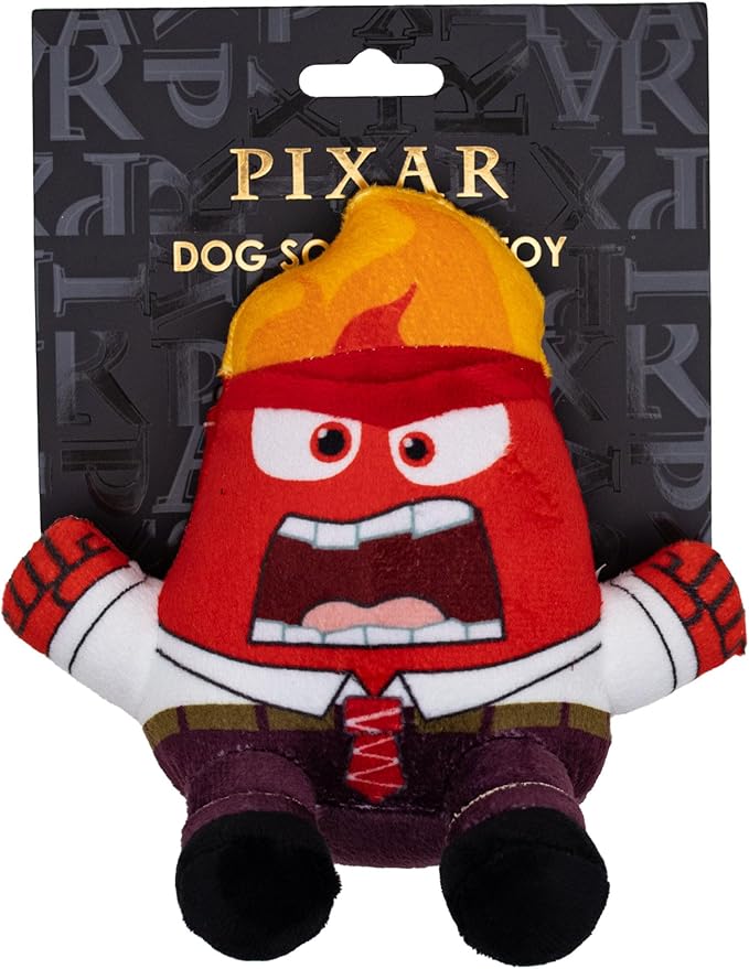 Buckle-Down Disney Dog Toy, Inside Out Anger Full Body Sitting Pose Pet Toy, Plush