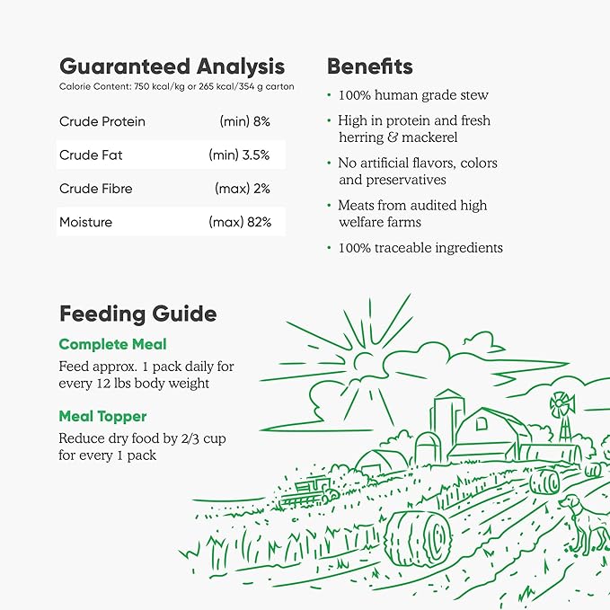 Open Farm Herring & Mackerel Rustic Stew Wet Dog Food, Grain-Free Meal or Food Topper with Responsibly Sourced Meat and Superfoods Without Artificial Flavor, 12.5 Oz (Pack of 12 Boxes)