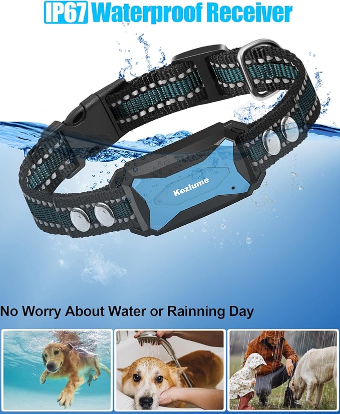 Dog Shock Collar for 2 Dogs- 4000Ft Waterproof Dog Training Collar with Remote for 5-120lbs Small Medium Large Dogs, 3 Channels, Rechargeable E Collars with Beep Vibration Safe Shock Modes (Blue)
