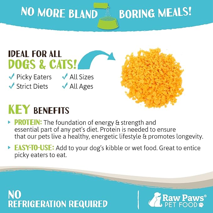 Raw Paws Boost Pet Food Topper Freeze-Dried Cheese, 3.6-oz - Made in USA - Dog Food Toppers for Picky Eaters - Dog Cheese Treats Dog Food Seasoning - Dog Meal Toppers for Dogs, Kibble Toppers for Dogs
