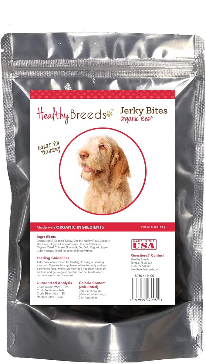 Healthy Breeds Spinoni Italiani Jerky Bites Beef Recipe Dog Treats 5 oz