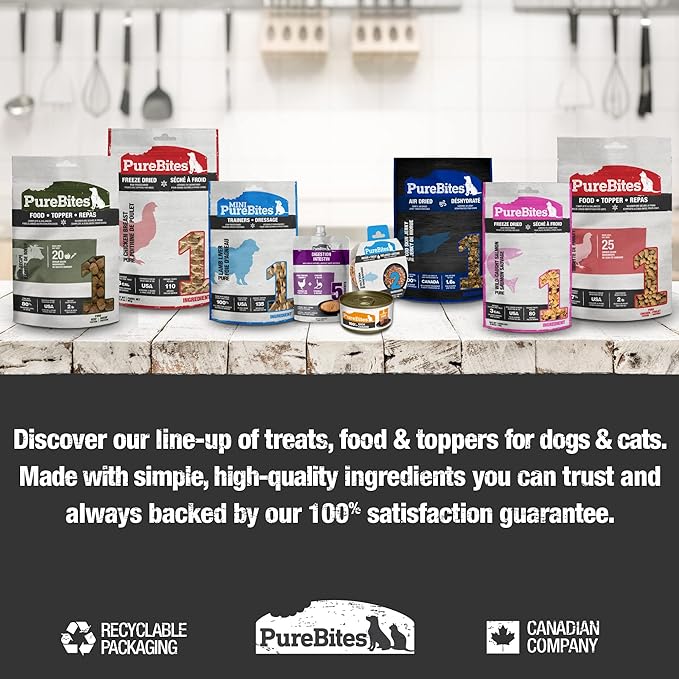 PureBites Beef Jerky Dog Treats, 1 Ingredient, Made in Canada, 7.5oz
