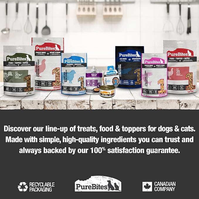 PureBites Beef Jerky Dog Treats, 1 Ingredient, Made in Canada, 7.5oz