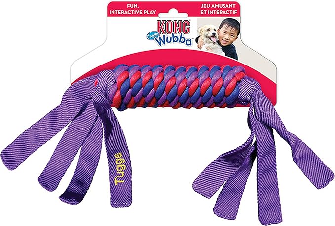 KONG - Wubbaª Tugga - Durable Cotton Rope Tug of War Dog Toy - For X-Large Dogs (Assorted Colors)