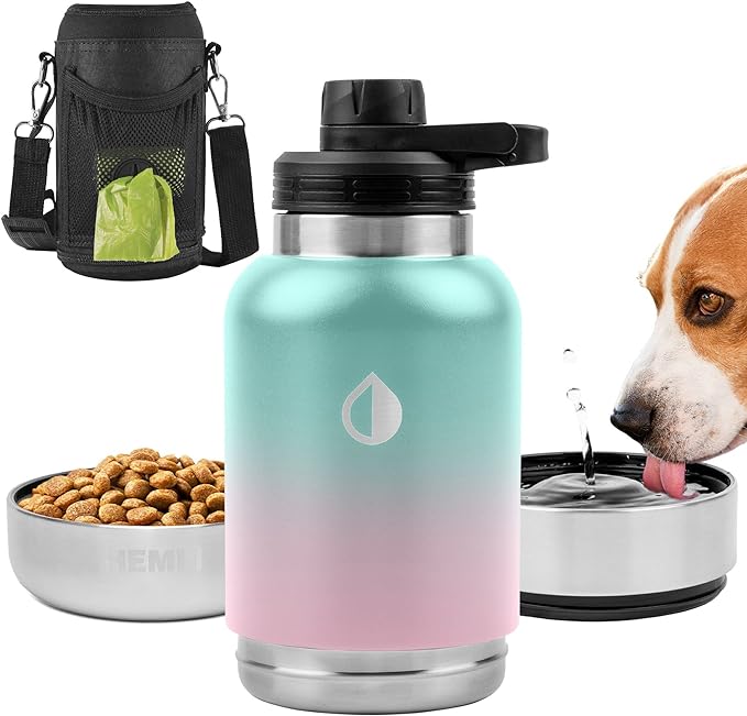 32 oz. Portable Dog Water Bottle, Dog Travel Water Bottle, Portable Water Bowl for Dogs, Dog Travel Bowel, Dog Water Bottle for Walking, Dog Travel Accessories Kit, Pet Travel Bottle for Hiking