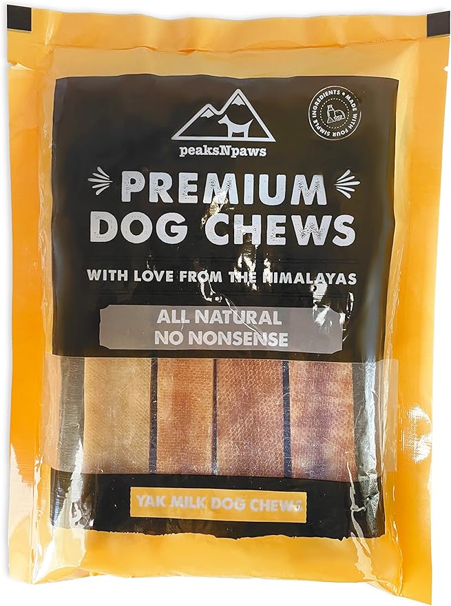 Premium Yak Cheese Dog Treats - Natural Yak Chews from Himalayan Mountains - Grain Free, Lactose Free - Easily Digestible, Promotes Oral Health (1 Lb. Bag)