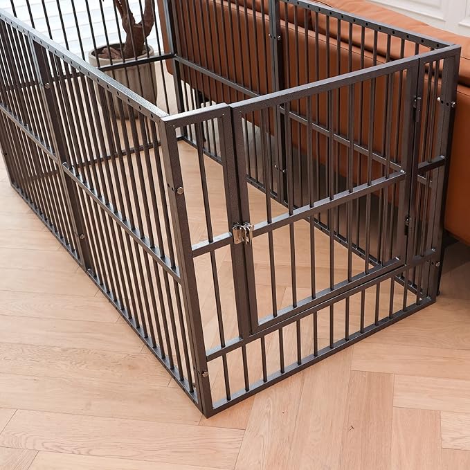 Dog Playpen 31.5" Height Puppy Pen,Heavy duty 31"- 63" Inch Extendable, Safe and Sturdy dog pens, Easy Assemble for Outdoor Indoor pet playpen